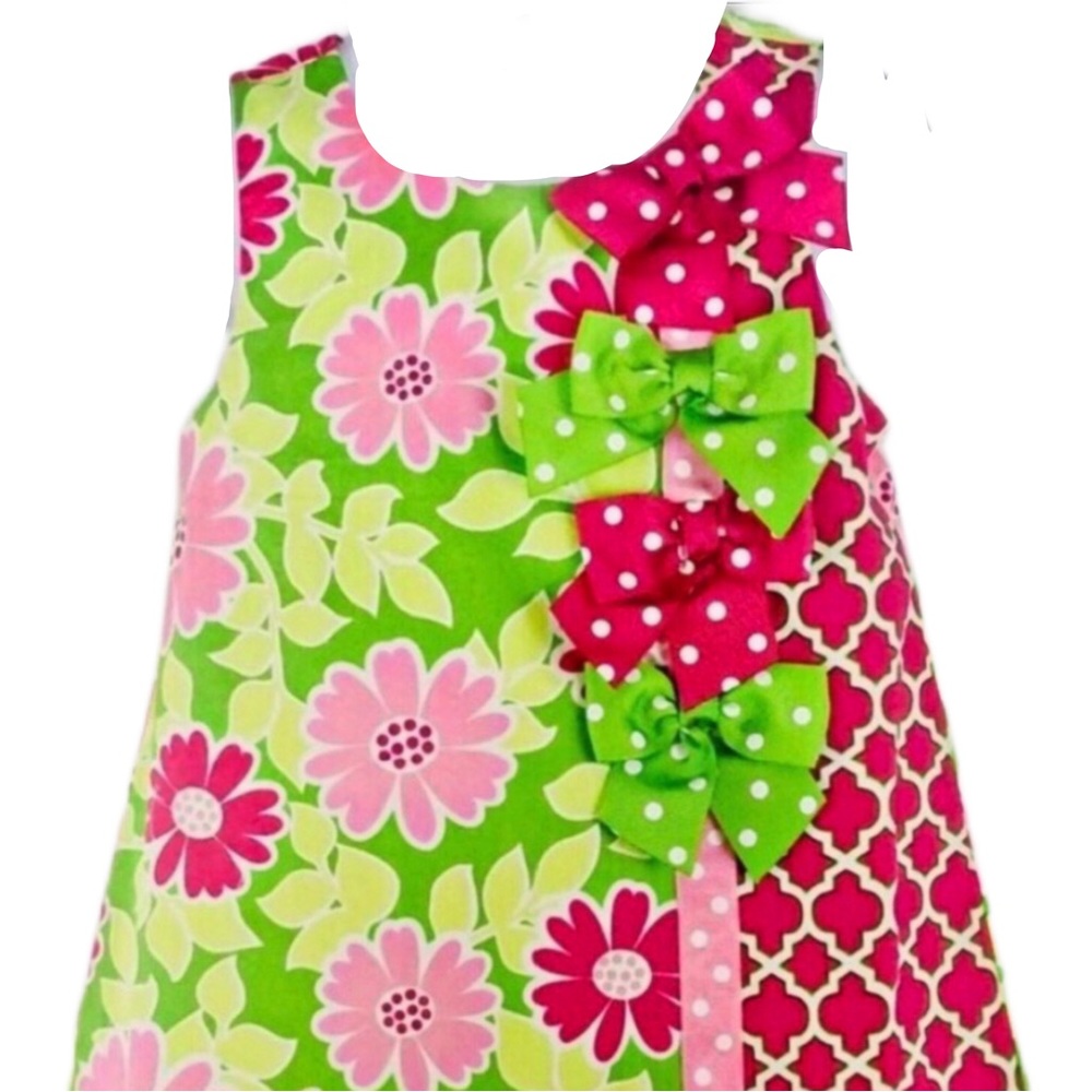 Bonnie Jean Sleeveless Cotton Dress & Bow Size 4T